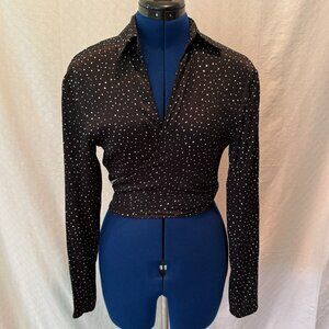 Zara Cropped Wrap Long Sleeve Top